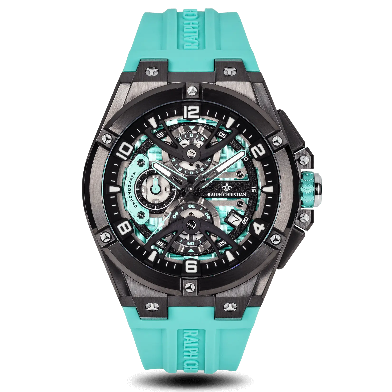 men's mechanical watches with kinetic display -The Apex Chrono - Aqua Marine