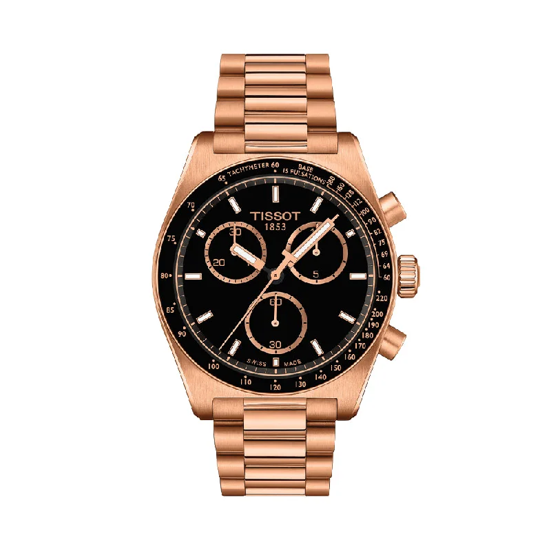 men's digital watches with monogram engraving style design -PR516 Quartz Chronograph Rose Gold PVD 40mm - Black on Bracelet men's digital watches with monogram engraving style design -PR516 Quartz Chronograph Rose Gold PVD 40mm - Black on Bracelet