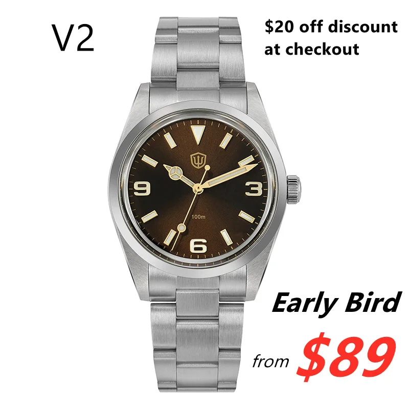 men's climbing watches for high altitude -★Early Bird★Watchdives WD1016 37mm VH31 Explore Men Watch V2 men's climbing watches for high altitude -★Early Bird★Watchdives WD1016 37mm VH31 Explore Men Watch V2