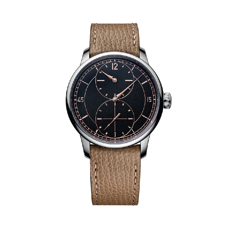 men's digital watches with self-winding style design -Le Régulateur Gravé Noir 39mm - Black on Leather Strap men's digital watches with self-winding style design -Le Régulateur Gravé Noir 39mm - Black on Leather Strap
