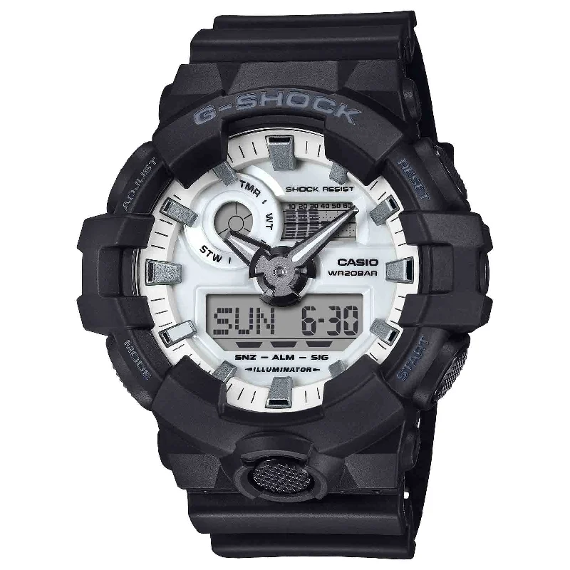 luxury men's skeletonized watches with power reserve -G-Shock GA700 Ana-Digi Brilliant White luxury men's skeletonized watches with power reserve -G-Shock GA700 Ana-Digi Brilliant White