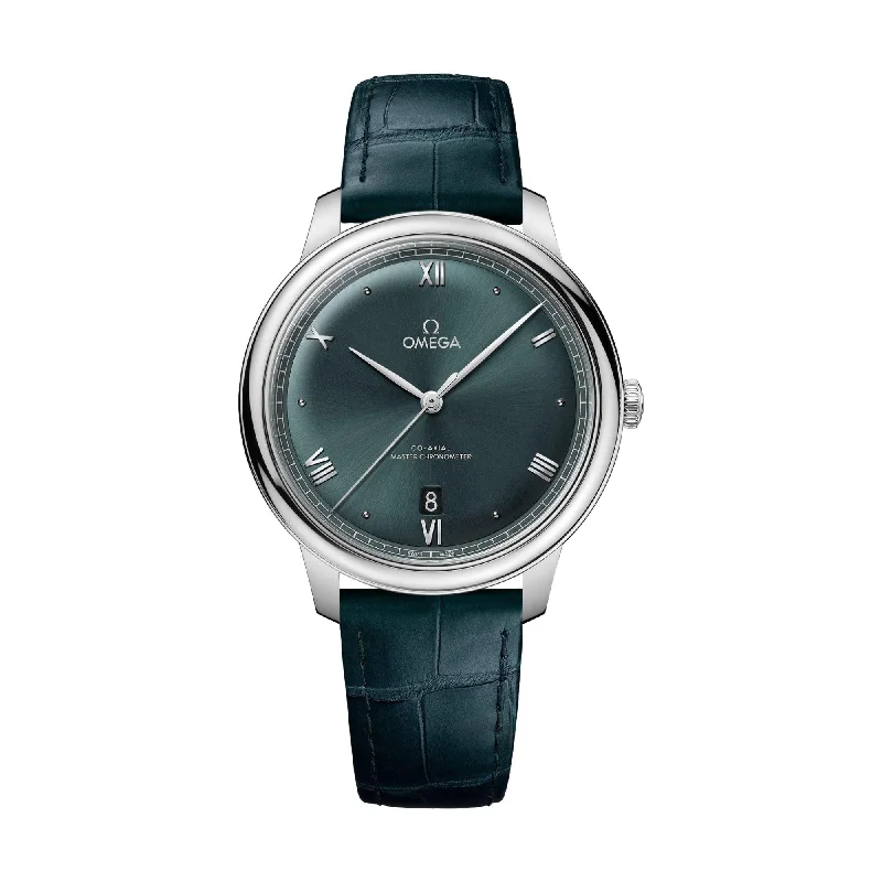 men's pilot watches with retro style design -De Ville Prestige Co-Axial Master Chronometer 40mm - Green on Leather Strap men's pilot watches with retro style design -De Ville Prestige Co-Axial Master Chronometer 40mm - Green on Leather Strap