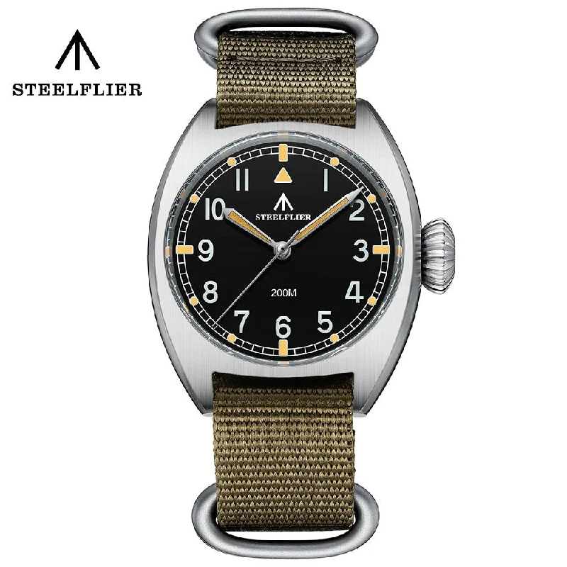 men's pilot watches with interchangeable straps -Steelflier SF745 British Army W10 Quartz Field Watch men's pilot watches with interchangeable straps -Steelflier SF745 British Army W10 Quartz Field Watch
