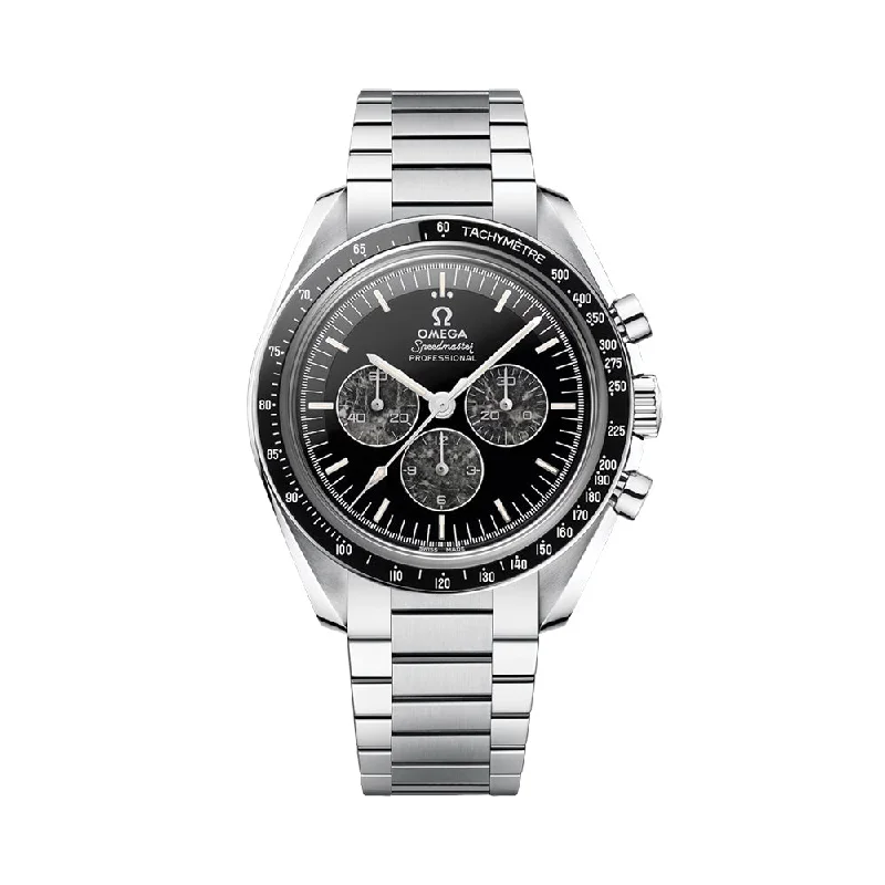 men's hand-wound field watches -Speedmaster Caliber 321 Platinum 42mm - Black on Bracelet