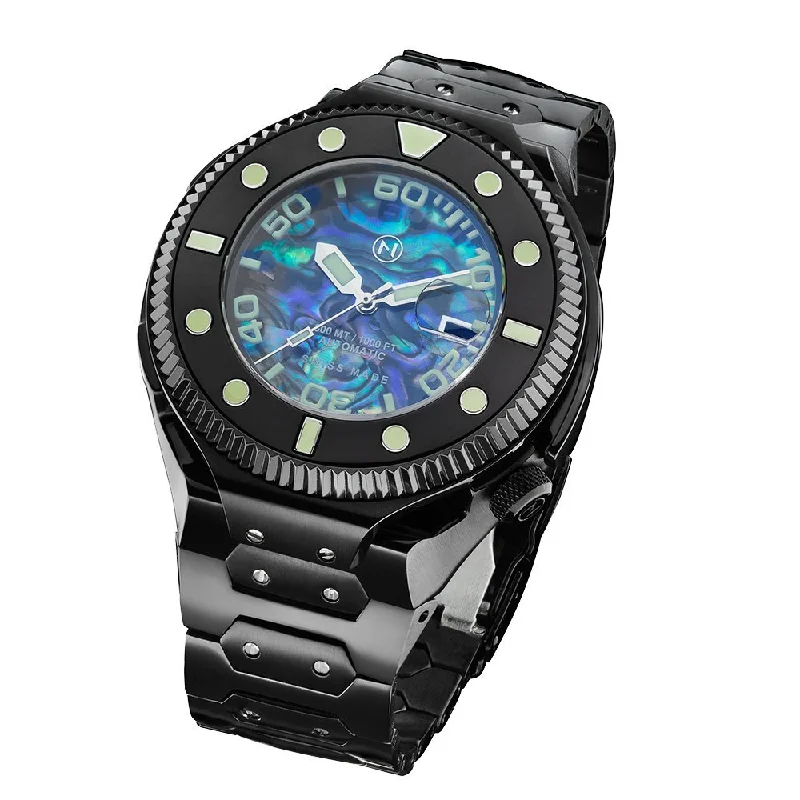 men's skeletonized watches with ceramic case -Nove Atlantean Swiss Automatic I002-02 Abalone men's skeletonized watches with ceramic case -Nove Atlantean Swiss Automatic I002-02 Abalone