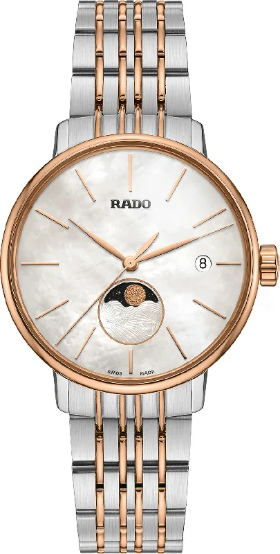 Rado women's watches with leather straps-​Rado Watch Coupole Classic Moonphase