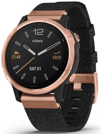 Mens Smart Watches Distance Tracking-Garmin Watch Fenix 6S Sapphire Rose Gold Nylon Band D Mens Smart Watches Distance Tracking-Garmin Watch Fenix 6S Sapphire Rose Gold Nylon Band D