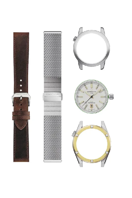 men's mechanical watches with tritium display function -Certina DS+ Automatic Silver Kit