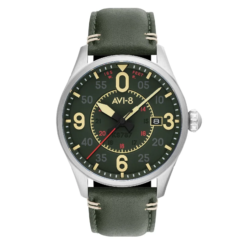 men's pilot watches with SuperLuminova style design -AVI-8 Spitfire Smith Automatic Reading