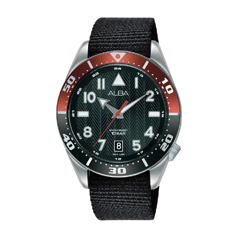 men's digital watches for swimmers -ALBA AS9K47X ACTIVE 3 HANDS DATE QUARTZ MEN WATCH