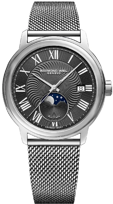 men's mechanical watches with custom engraving display function -Raymond Weil Maestro Mens D