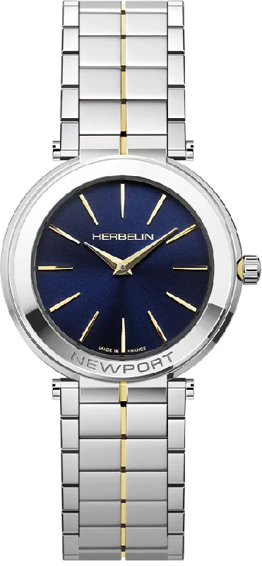 women's mechanical watches with day display -Herbelin Newport Slim Ladies