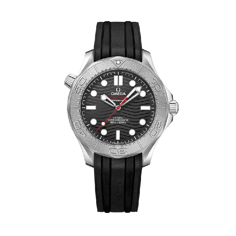 men's field watches with leather straps -Seamaster Diver 300M Nekton Edition Co-Axial Master Chronometer 42mm - Black on Rubber Strap