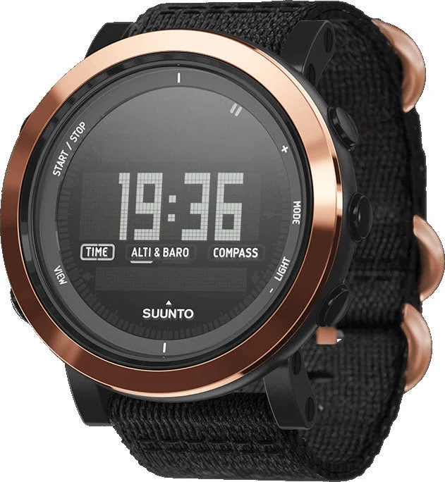 Mens Smart Watches Pace Tracking-Suunto Watch  Essential Ceramic Copper Black TX
