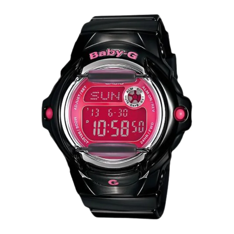 women's Casio for formal events -CASIO BABY-G BG-169U-1BDR DIGITAL BLACK PINK WATCH