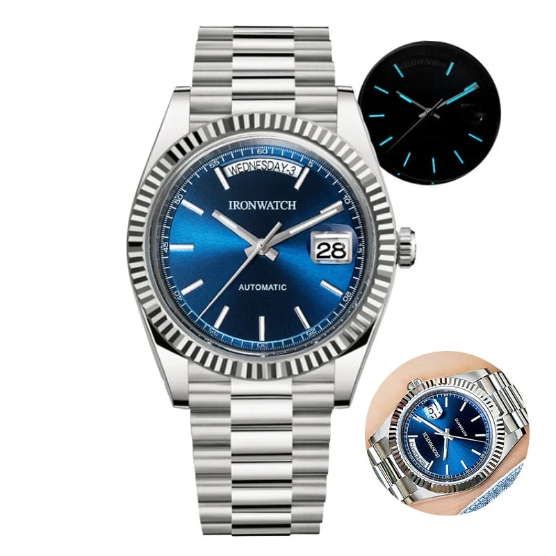 men's dive watches with kinetic power -IRONWATCH Sunburst DD Homage Men Watch