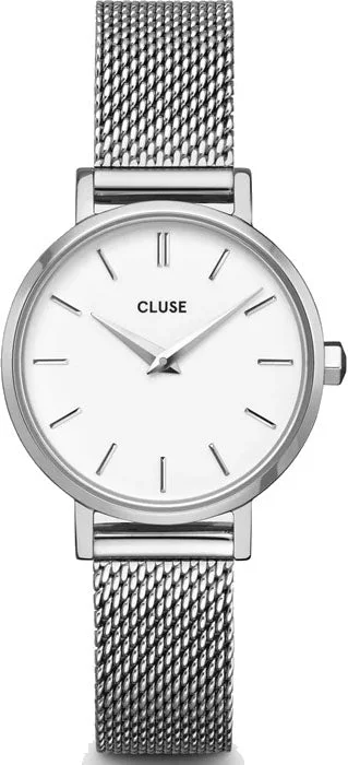 women's mechanical luxury watches -Cluse Boho Chic Petite Mesh White