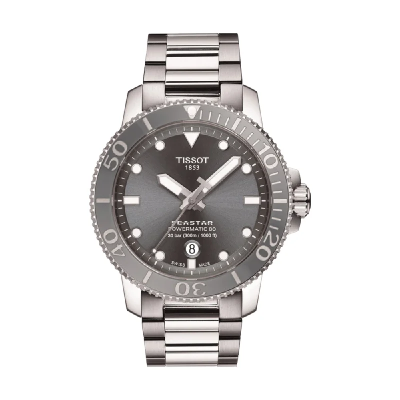 men's GMT watches with kinetic display function -Seastar 1000 Powermatic 80 3-Link Bracelet Grey Dial men's GMT watches with kinetic display function -Seastar 1000 Powermatic 80 3-Link Bracelet Grey Dial