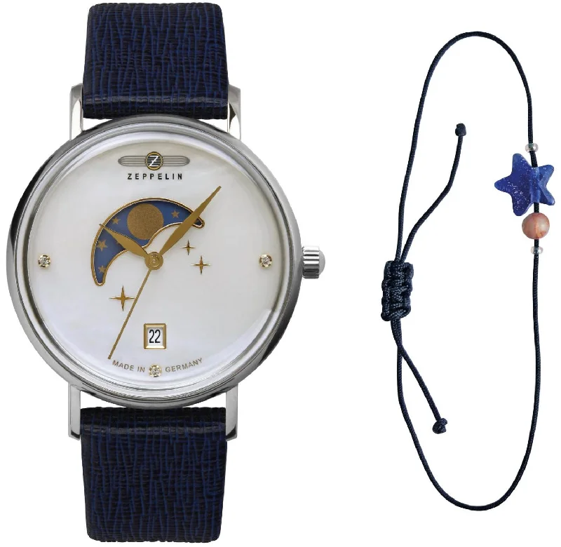 women's mechanical watches with phosphorescent design -Zeppelin Luna Ladies