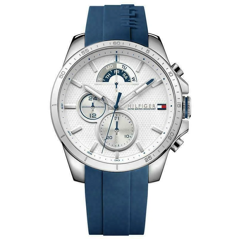 Men's Ultra-Thin Dress Watches-Tommy Hilfiger 1791349 Men's Blue Chronograph Watch Men's Ultra-Thin Dress Watches-Tommy Hilfiger 1791349 Men's Blue Chronograph Watch