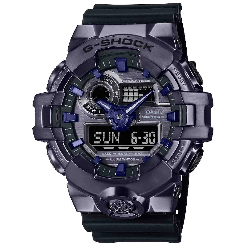 classic men's skeletonized watches for all occasions -G-Shock GM700 G-Steel Ana-Digi Purple