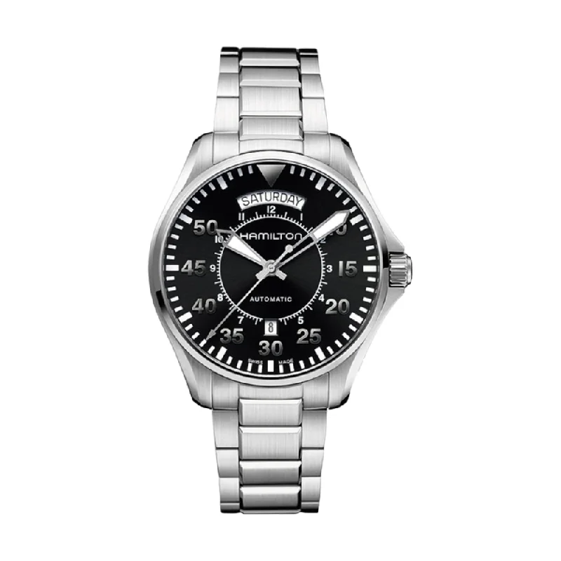 men's dive watches with date window -Khaki Aviation Pilot Day Date Auto