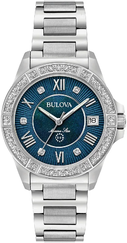 women's Bulova moon phase watches -Bulova Marine Star Ladies