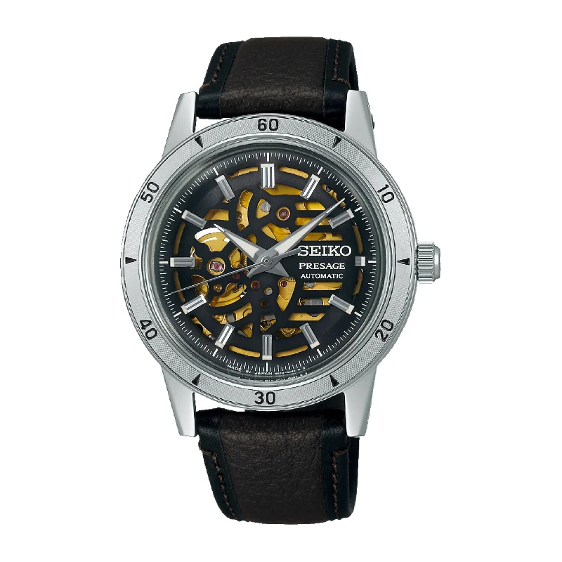 men's Seiko domed watches -SEIKO PRESAGE SSA461J1 STYLE 60S AUTOMATIC MEN WATCH