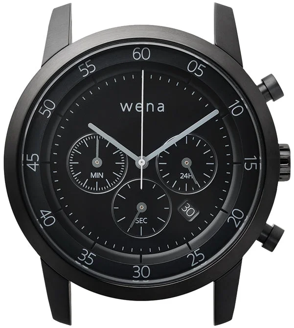 Mens Smart Watches Alarm Clock-Wena By Sony Watch Head Chronograph Black