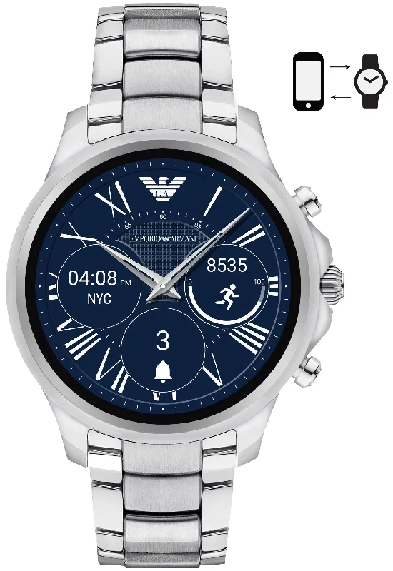 Mens Smart Watch Monogrammed-Emporio Armani Watch Connected Smartwatch