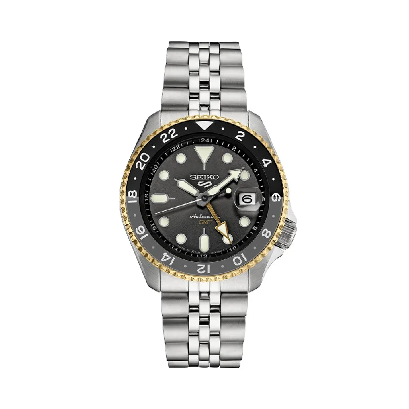 two-tone dress watches-SSK021 5 Sports GMT 42.5mm - Grey on Bracelet