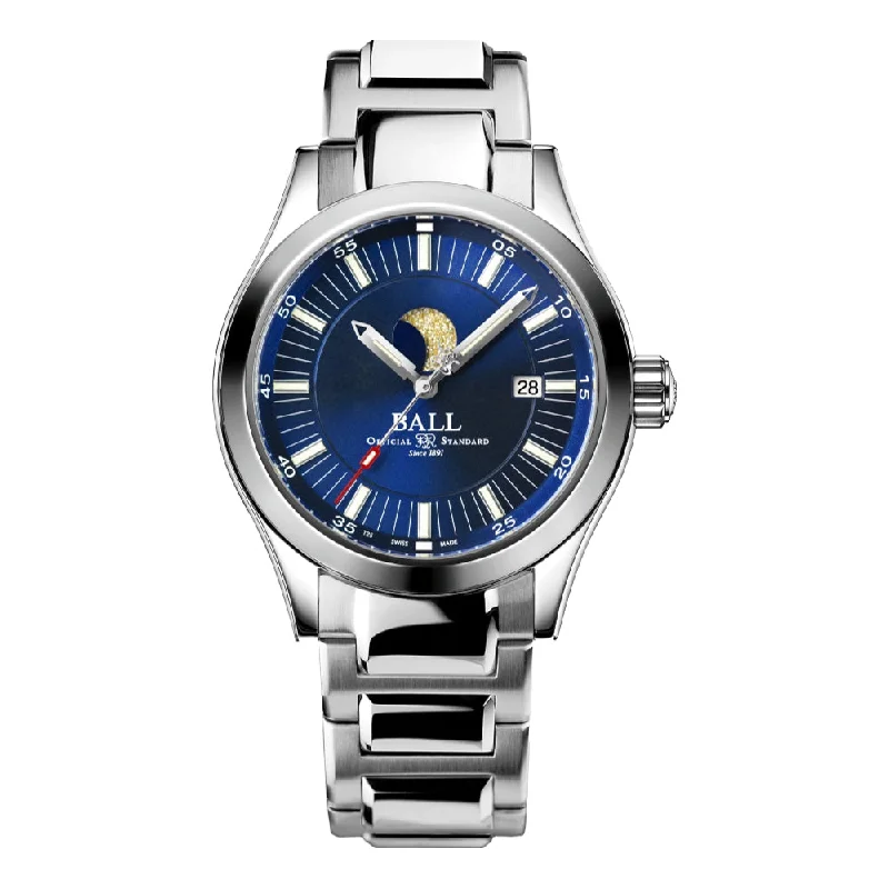 men's digital watches with magnifying style design -Engineer II Moon Phase Blue