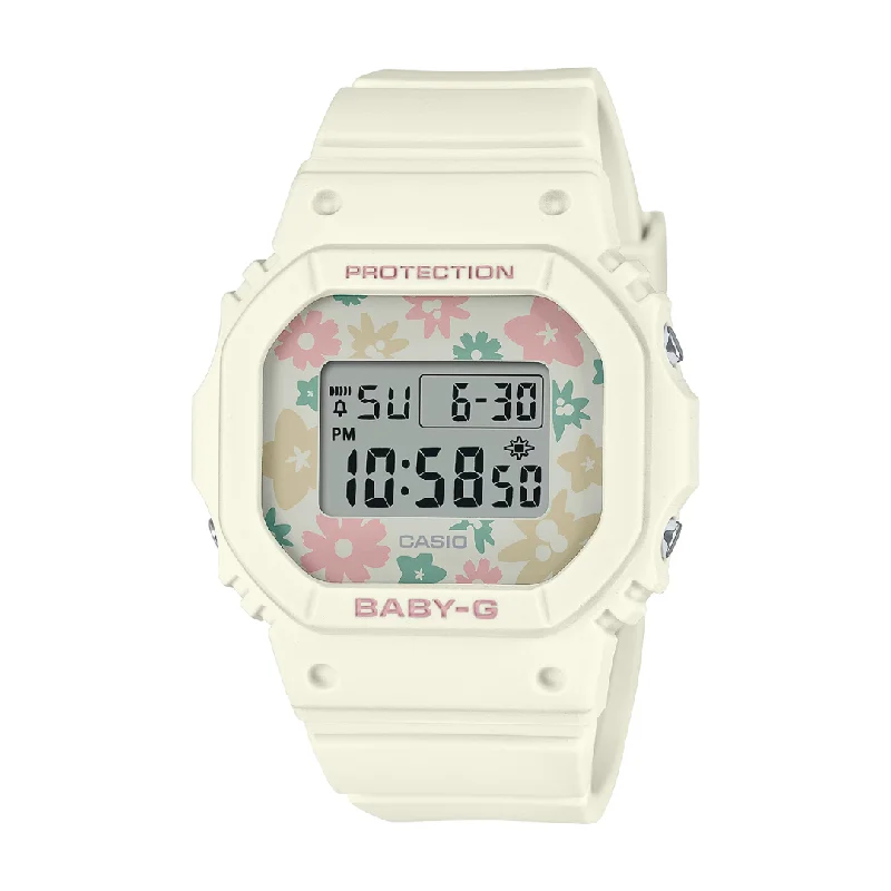 women's Casio water-resistant watches -CASIO BABY-G BGD-565RP-7DR FLORAL THEME CREAM WOMEN WATCH women's Casio water-resistant watches -CASIO BABY-G BGD-565RP-7DR FLORAL THEME CREAM WOMEN WATCH