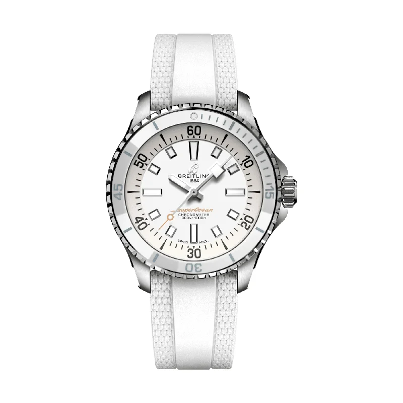 men's pilot watches with rugged style design -Superocean Automatic 36mm Stainless Steel - White men's pilot watches with rugged style design -Superocean Automatic 36mm Stainless Steel - White