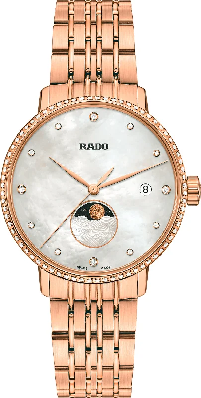 Rado women's watches with durable construction-Rado Watch Coupole Classic Quartz Moonphase Rado women's watches with durable construction-Rado Watch Coupole Classic Quartz Moonphase