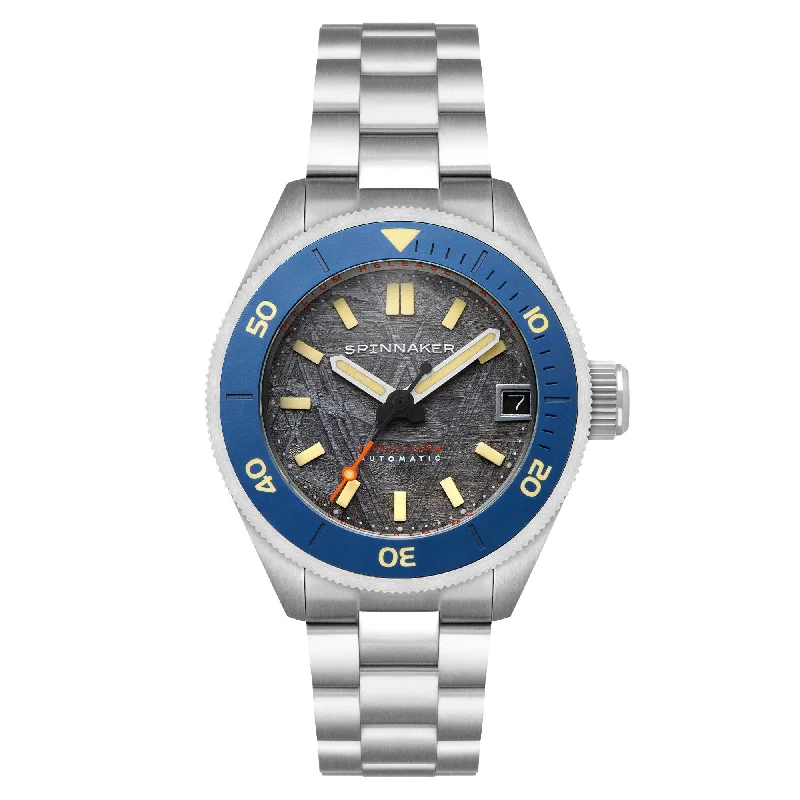 men's skeletonized watches with high precision movement -Spinnaker Piccard Automatic Meteorite Limited Edition Night Blue