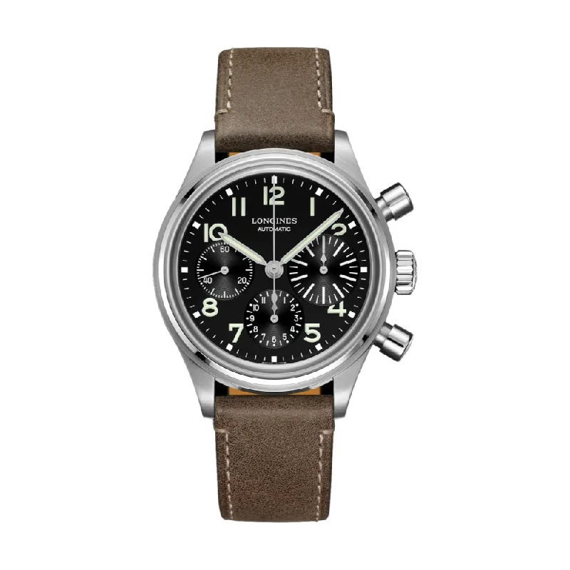 men's chronograph watches with kinetic design -Avigation BigEye Black Dial