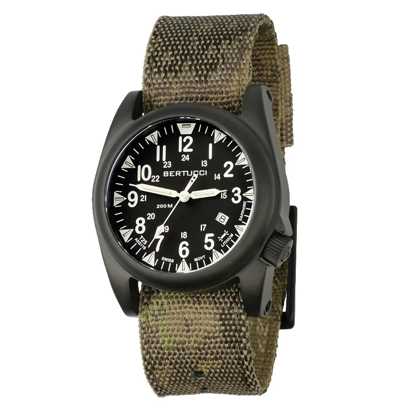men's field watches for surfing -Bertucci A-5S Ballista Tritium Black Camo
