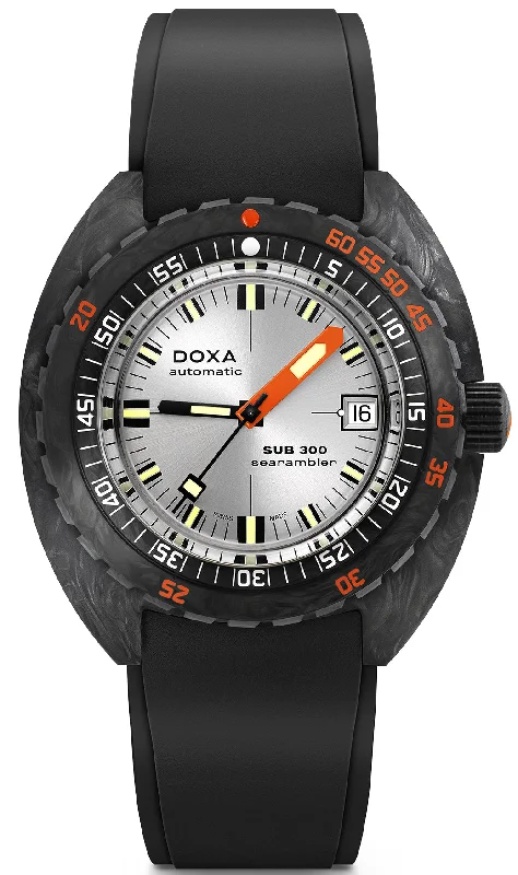 men's mechanical watches with automatic design -Doxa SUB 300 Carbon COSC Searambler Rubber