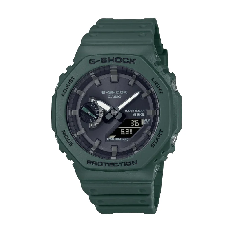 best men's digital watches -CASIO G-SHOCK GA-B2100-3ADR SOLAR ANALOG-DIGITAL GREEN WATCH