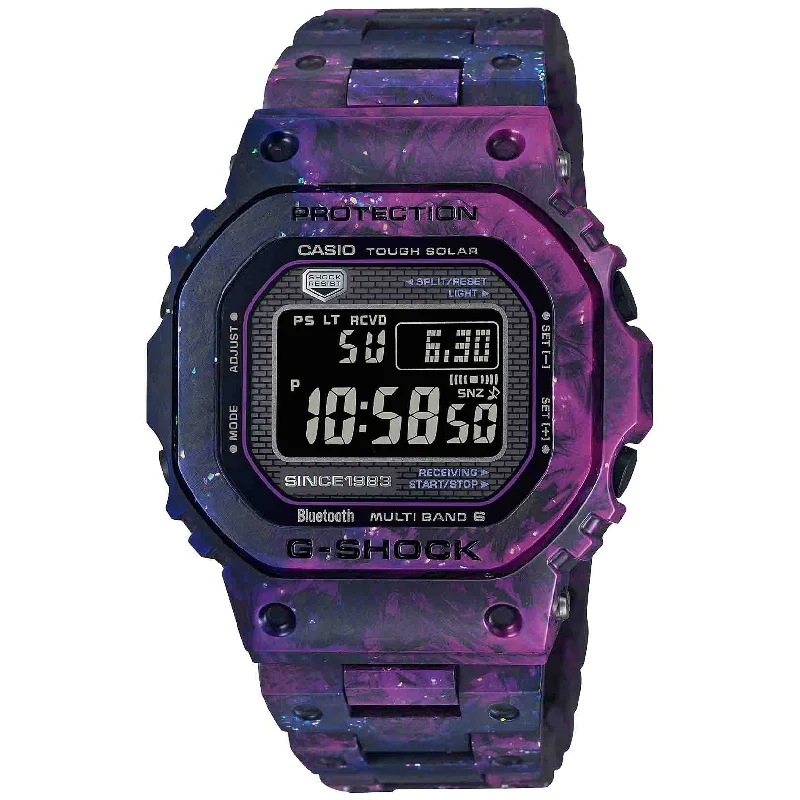 men's skeletonized watches with open heart design -G-Shock GCWB5000 40th Anniversary Project Team Touch Carbon Fiber Purple