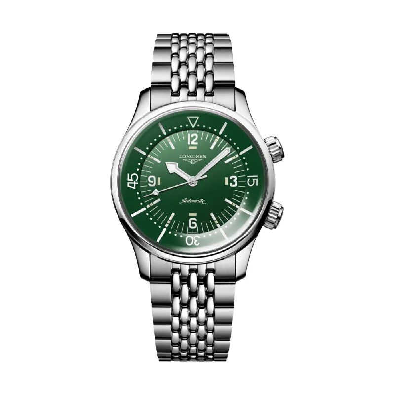 luxury-collector dresswatches-Legend Diver 39mm - Green on Bracelet