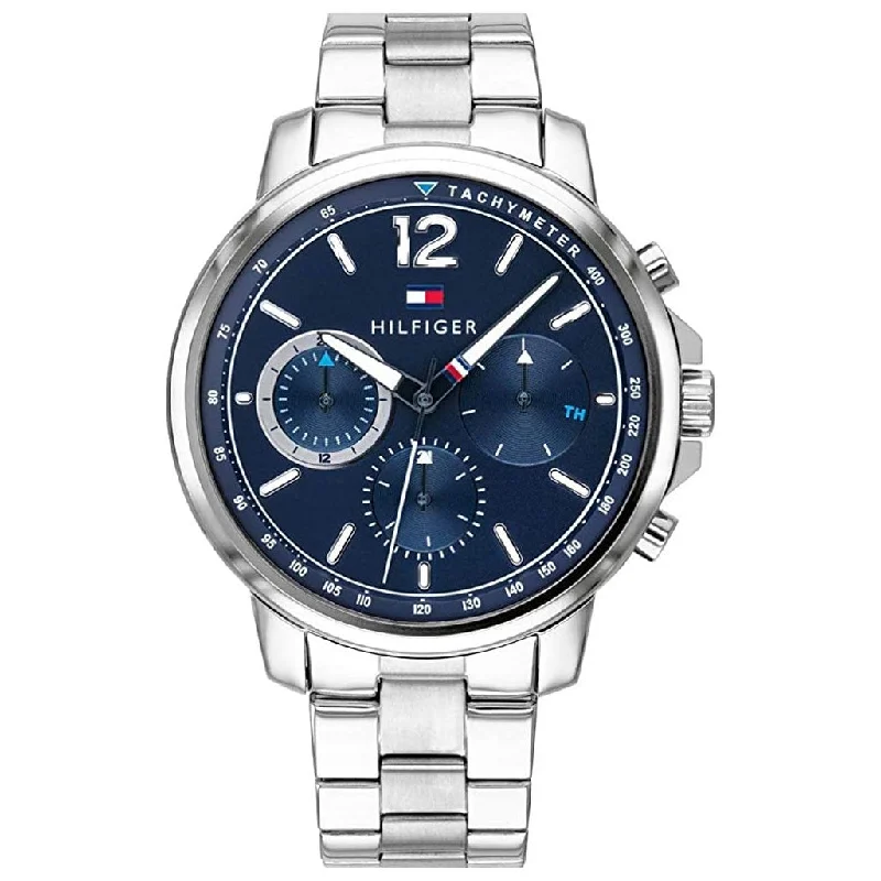 Men's Dress Watches Sale-Tommy Hilfiger 1791534 Men's Blue Chronograph Watch