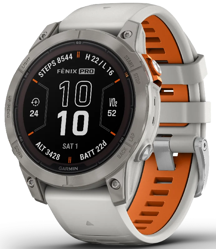 Mens Smart Watches Music Control-Garmin Fenix 7 Pro Sapphire Solar Titanium