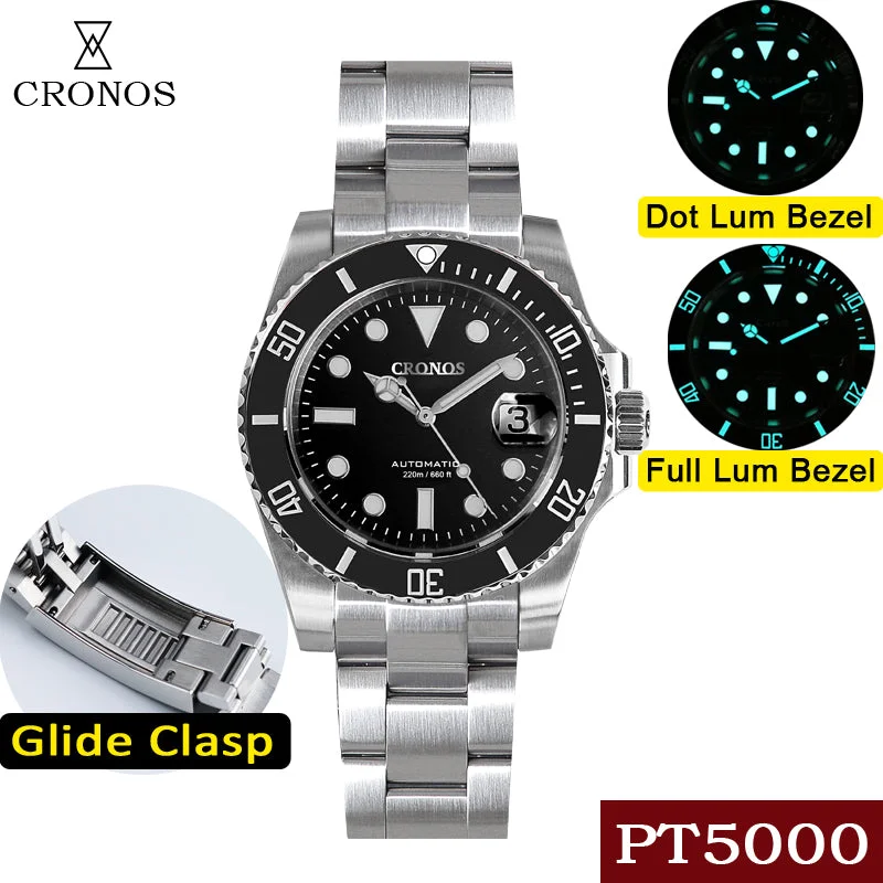 men's kinetic dive watches -Cronos 2.5x Water Ghost PT5000 Dive Watch L6005