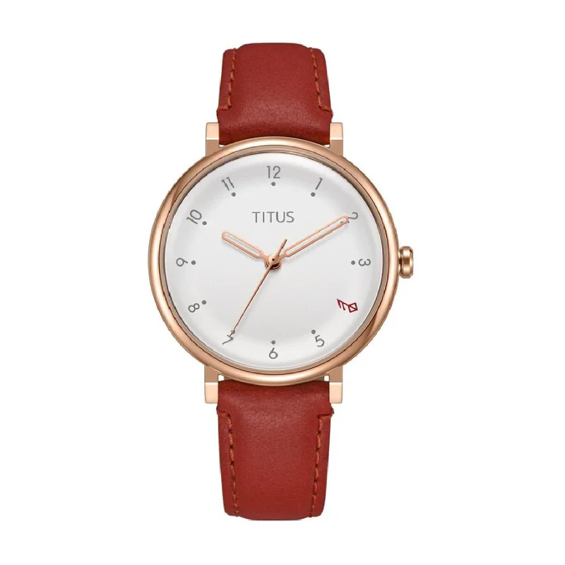women's mechanical watches with Swiss SuperLuminova display function -SOLVIL ET TITUS NORDIC TALE W06-03319-002 3 HANDS QUARTZ LEATHER WOMEN WATCH