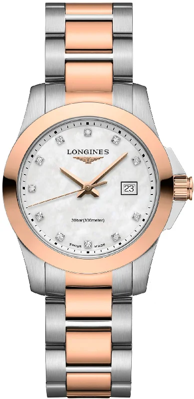 women's Longines Japanese SuperLuminova design watches -Longines Conquest Ladies