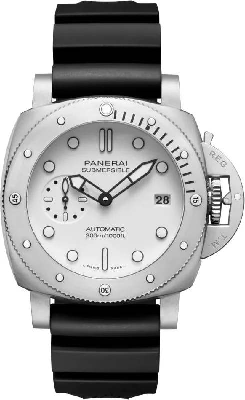 men's mechanical watches with kinetic display function -Panerai Submersible Bianco