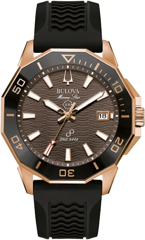 men's mechanical watches with moon phase design -Bulova Marine Star Precisionist