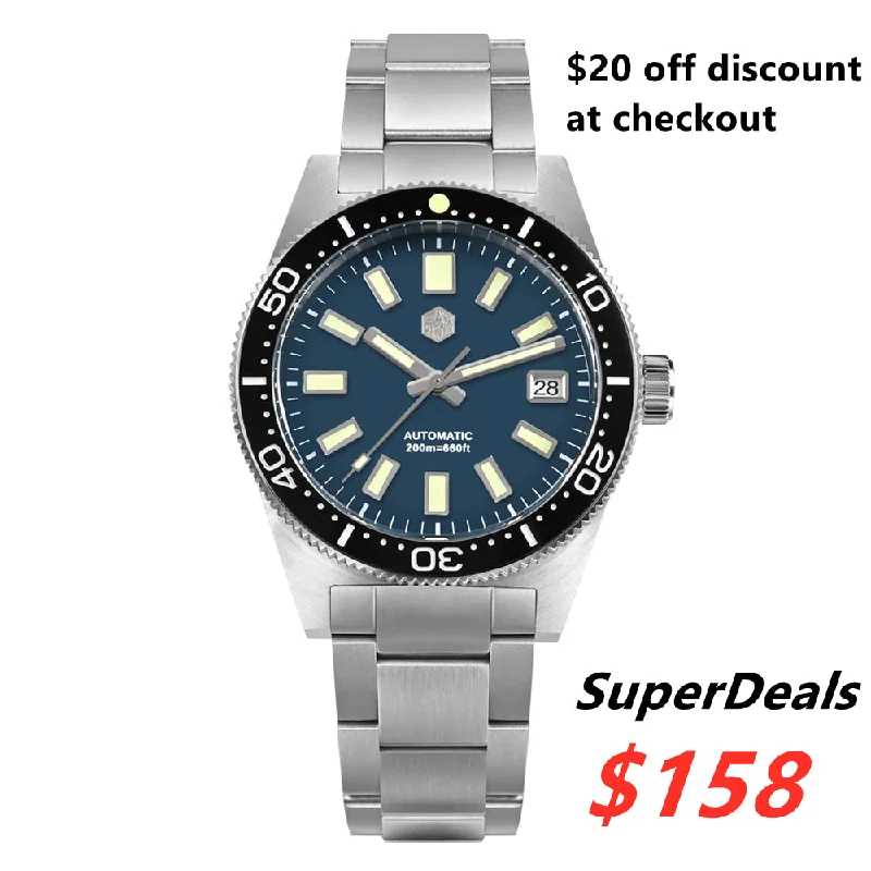 men's dive watches with rugged design -★SuperDeals★San Martin 39mm 62mas Dive Watch SN007GB